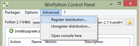 WinPython Register
